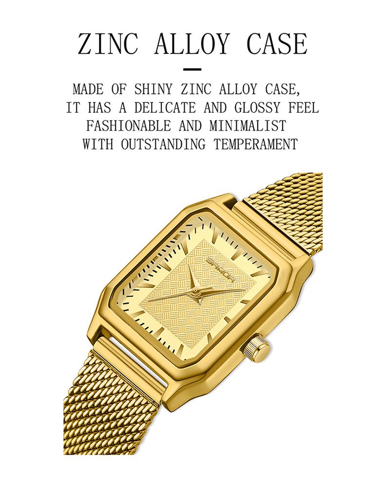 Women's Jewelry - Elegant Vintage Square Quartz Watch With Stainless Steel Band, Light Luxury Minimalist Design For Casual And Formal Wear_voghion.com