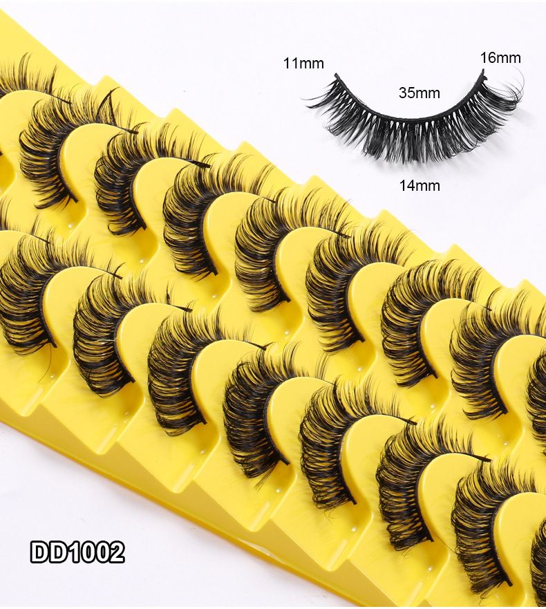 New 10 Pairs Of Boxed False Eyelashes Natural Soft Thick Eyelashes Artificial Chemical Fiber Eyelashes_voghion.com