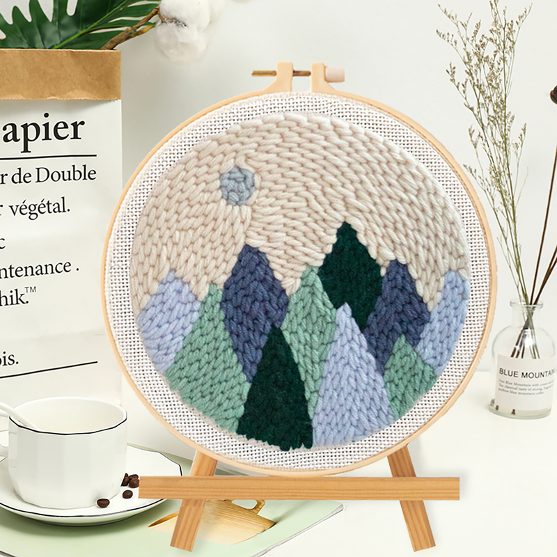 RUOPOTY DIY Bësch Broderie Kit Nadelaarbecht fir Ufänger Punch Nadel Handgemaachte Nähen Handwierk Konscht Kaddo_voghion.com