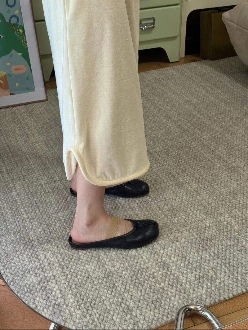 High Board Split Toe Shoes, Real Leather Bag, Half Slipper, Elastic Band, Tabi, Summer Outdoor Cool Slippers, Shallow_voghion.com