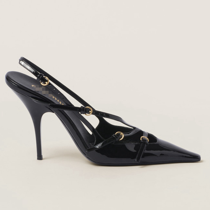 Sandales à talons hauts à petite tête carrée pour femmes avec une ligne avec un talon fin, des chaussures à talons hauts avec un sens élevé du tempérament de la mode_voghion.com