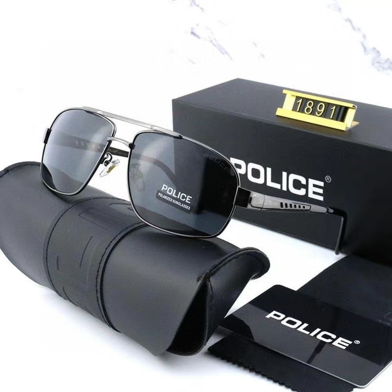 POLICE Brand 2022 Polarized Sunglasses Men Retro Style Square Full Frames Brand Designer Oculos De Sol 1891-1_voghion.com