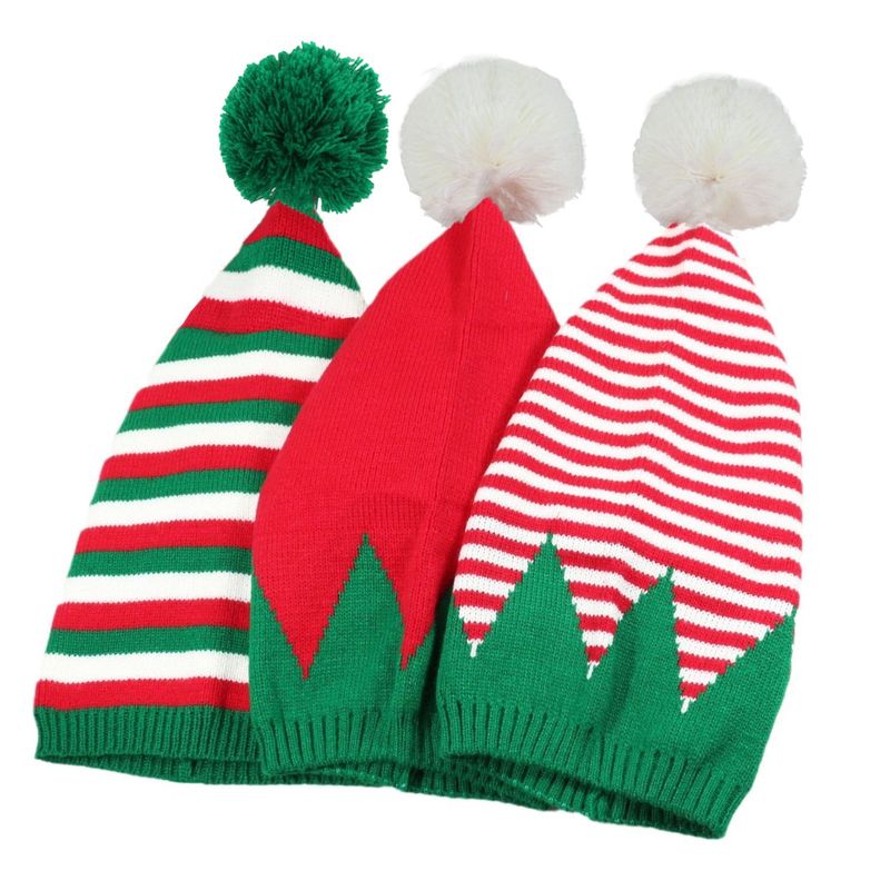 Nieuwe herfst winter kerst heren dames gebreide mutsen, Kerstman rood en wit gestreepte mutsen verkopen goed_voghion.com
