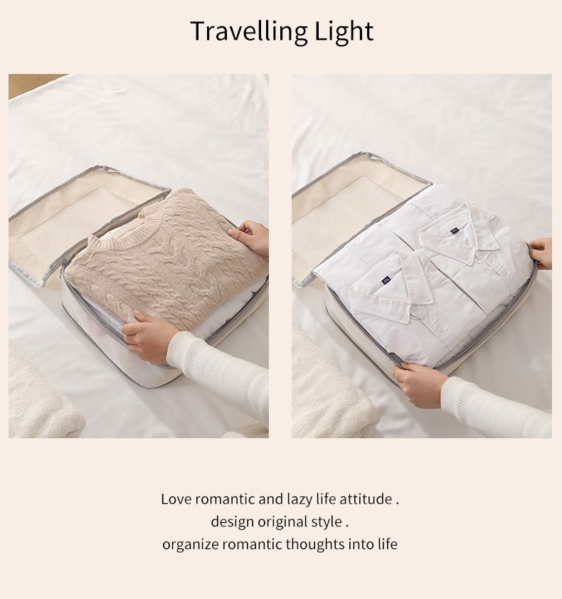 Mesh compressed storage bag for business trips, travel clothing classification, organization, storage, toiletries set_voghion.com