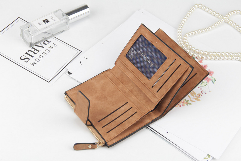 Damplånbok Multi-Card Dragkedja Tri-fold Mode Korthållare Praktisk Klassisk Zero Seven Hundred_voghion.com