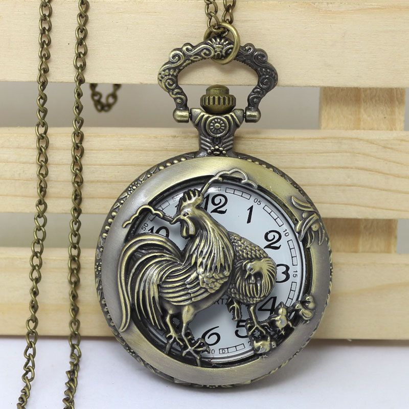 Ρολόι τσέπης από χαλαζία, κολιέ με 12 ζωδιακό ανάγλυφο, δημοφιλές ρετρό νοσταλγία_voghion.com