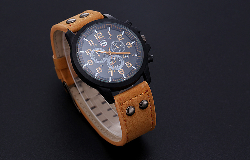 OLEVS Men's Quartz Watch Fashion Simple Business Belt Quartz Watch_voghion.com