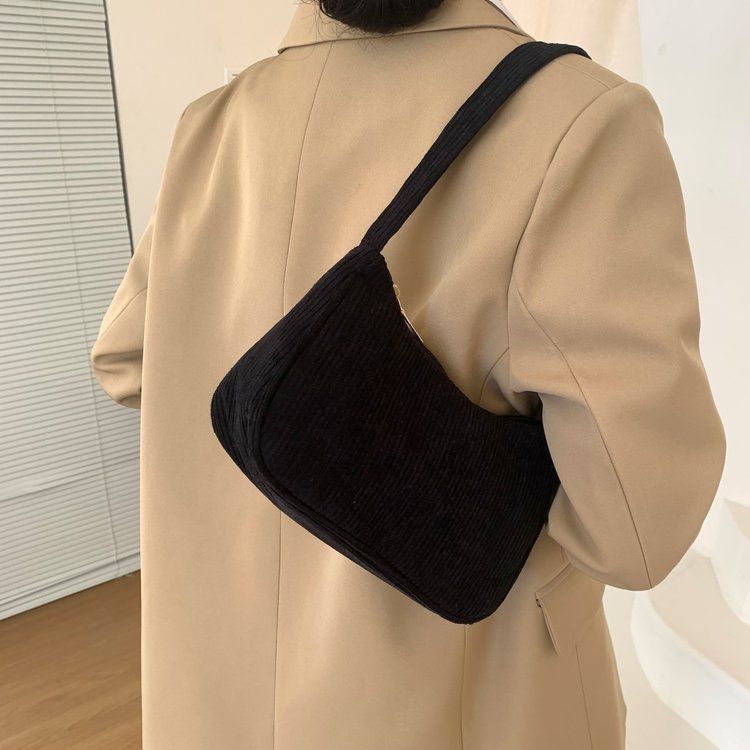 Borsa a tracolla piccola quadrata in velluto a coste retrò alla moda, in peluche, a tracolla singola, autunno e inverno_voghion.com