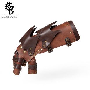 Medeltida vintage präglad handledsstöd COSPLAY scenrekvisita riddare Handskydd tillbehör_voghion.com