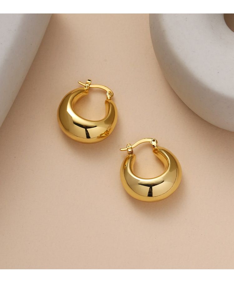 Orecchini semplici retrò francesi di alta qualità, orecchini da donna con temperamento, orecchini in vero oro placcato in rame, orecchini con ago in argento_voghion.com