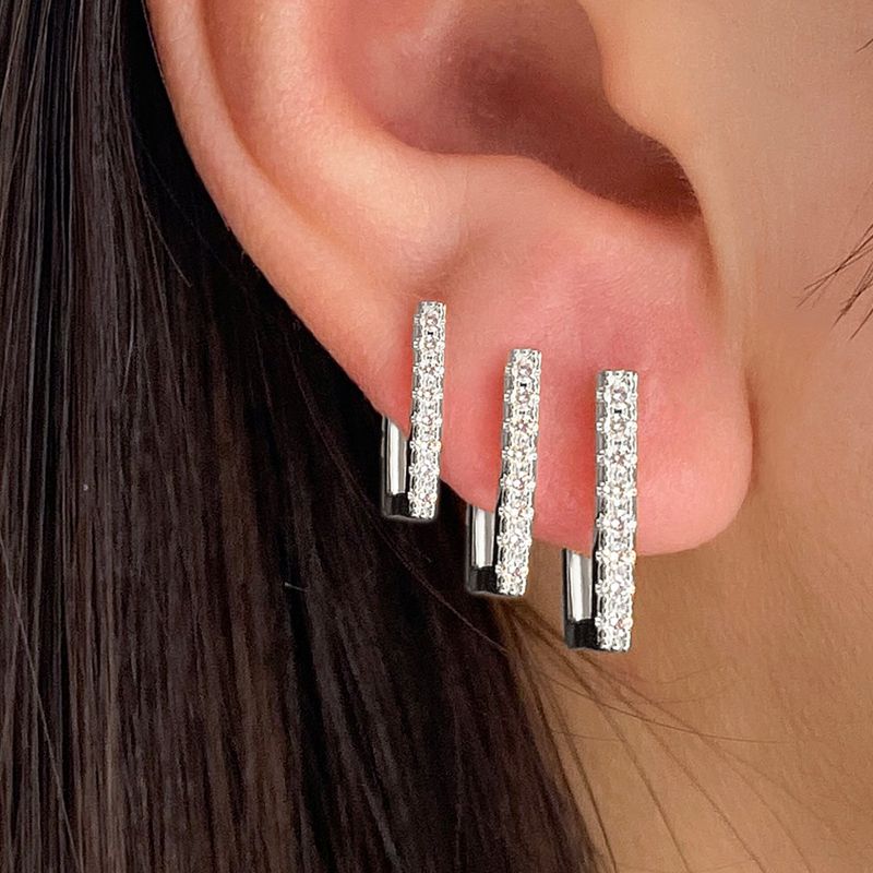 GEOMETRIC TRIO - Alloy Hoop Earrings Set (High-End Minimalist Jewelry, Retro Personality Design)_voghion.com