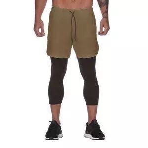 Premium Products Summer Fitness Double-layer Quick Drying Sports Shorts For Men, Stretch Running, Basketball Training, Mid Pants, Muscle_voghion.com