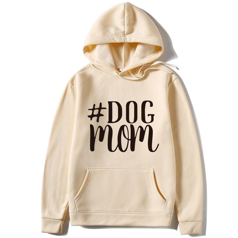 Dog Mom Letter Round Neck Pullover Sweater Autumn/Winter New Pullover Top Underlay_voghion.com