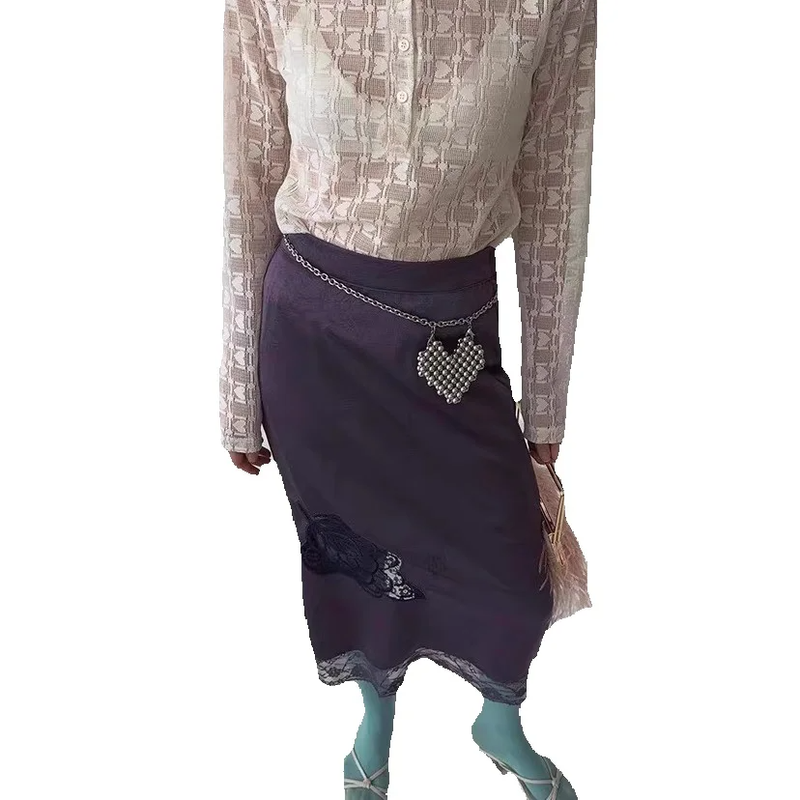 Cintura coreana a forma di cuore multicolore con collana in argento, semplice catena regolabile, stile Ins_voghion.com