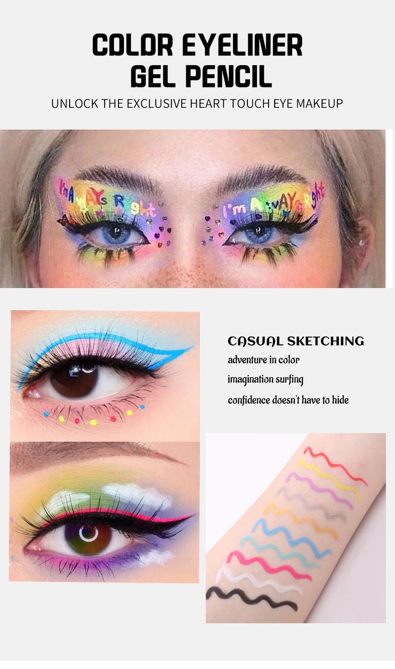 Julystar color gel waterproof and oil proof pen durable eyeliner_voghion.com