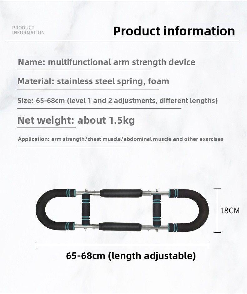 U-Shaped Strengthener Adjustable Training Expander Pull-Up Grip Bar Fitness Equipment Chest Muscle Speed Arm Device_voghion.com