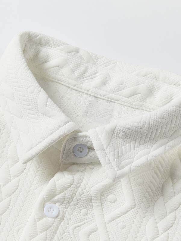 Herrenbekleidung Modetrend Freizeit Sport Strickmuster Kurzarm Zweiteiliger Anzug_voghion.com