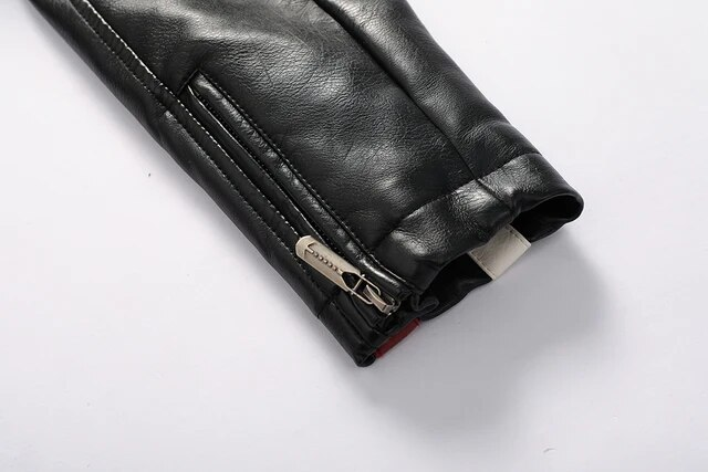 Miesten vintage moottoripyörätakki Muoti Uusi Biker-nahkatakki Miesten kirjonta Bomber-takki Talvifleece Pu-päällystakki_voghion.com
