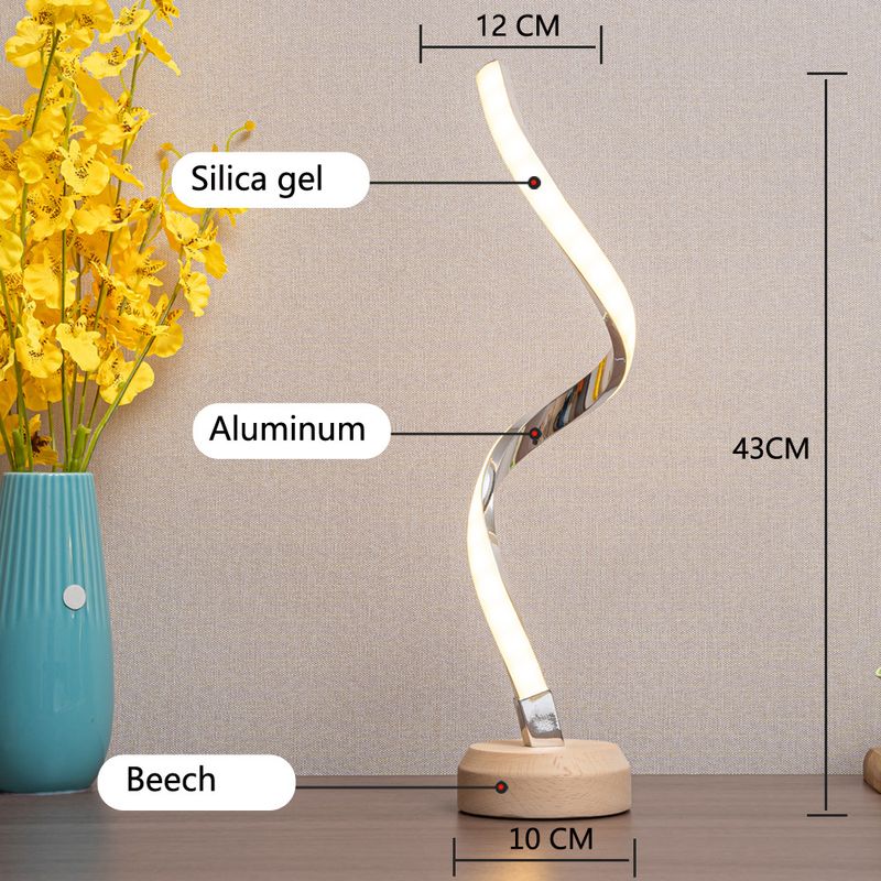 Lampada da scrivania a LED intelligente in legno massello con regalo USB unico in stile europeo, lampada da comodino, sala per matrimoni_voghion.com