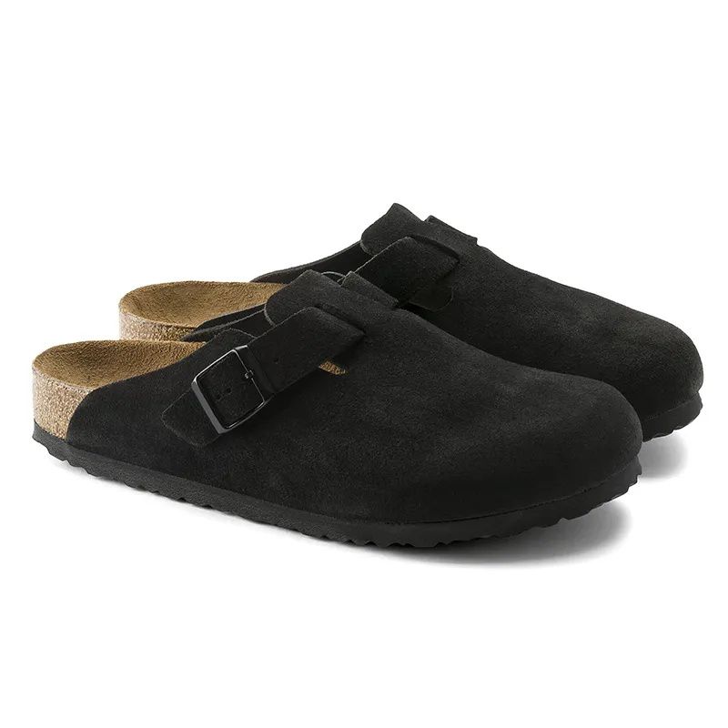 Kostenloser Versand Boston Burkenstoc Clogs Designer Hausschuhe Männer Frauen Schwarz Braun Rosa Sude Leder Herren Mode Dias_voghion.com