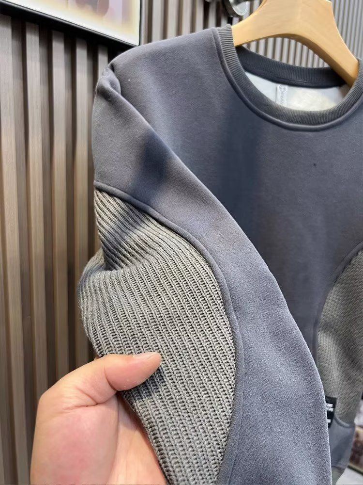 Nuova felpa con cappuccio da uomo primaverile e autunnale, abbigliamento casual patchwork versatile e ampio a maniche lunghe da uomo, giacca alla moda_voghion.com