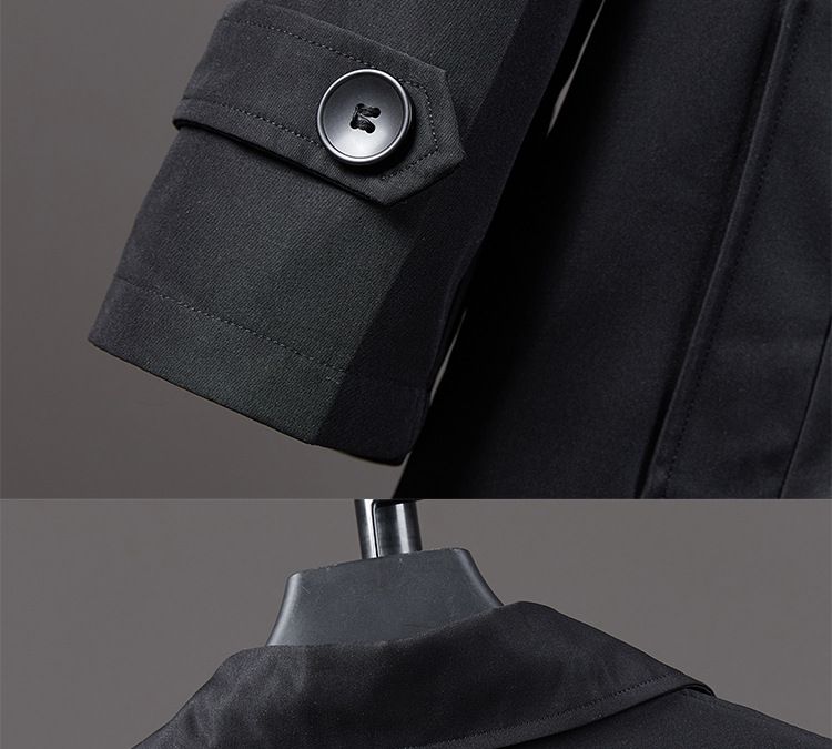 Giacca a vento di media lunghezza primaverile e autunnale da uomo coreano, cappotto doppiopetto alla moda britannico_voghion.com