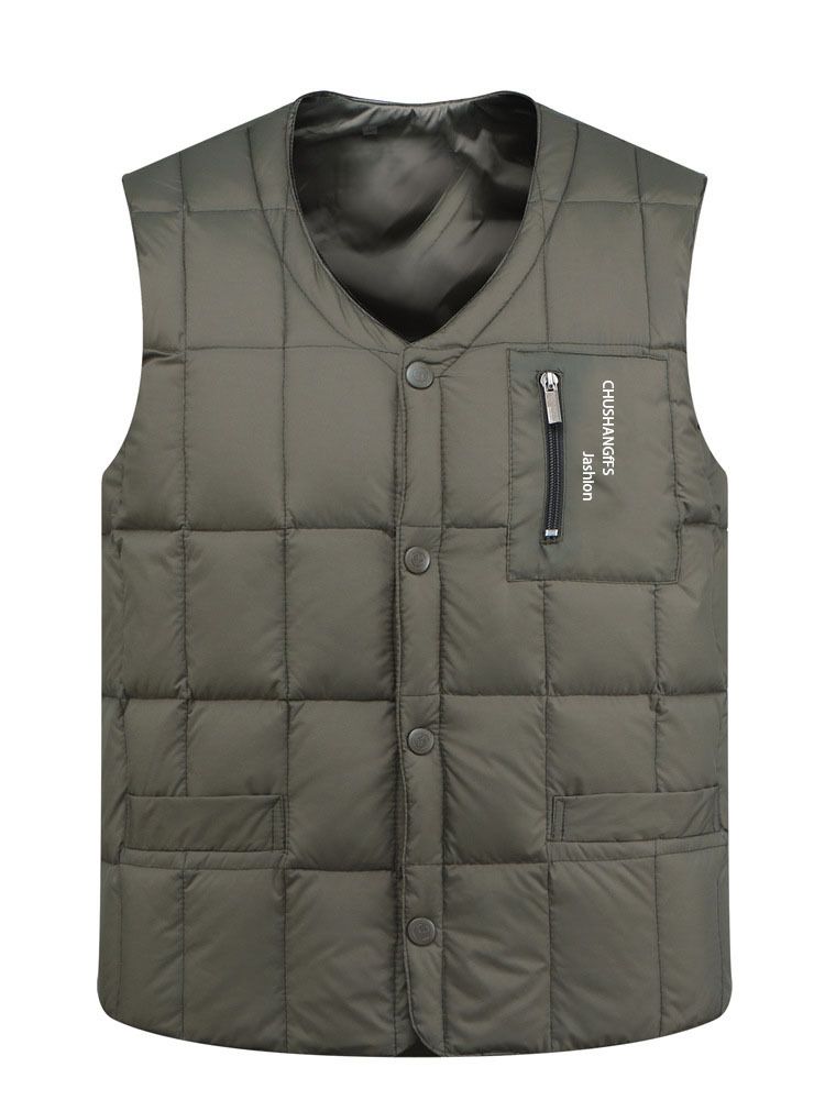 Men's Thermal Down Alternative Vest - Lightweight Fleece-Lined Sleeveless Jacket For Winter, Indoor & Outdoor Wear (Black, Navy, Grey, Army Green)_voghion.com