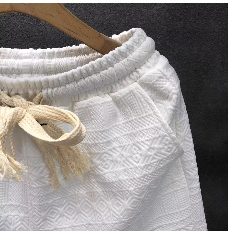 Herrenbekleidung Hochwertige weiße Muster Casual Shorts Modische Oberbekleidung Strand Sport Shorts_voghion.com