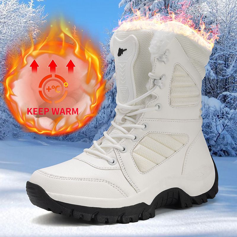 Plus Size New Shoes Women Winter Thick Long Plush Warm Snow High Top Cotton Boots For Men_voghion.com