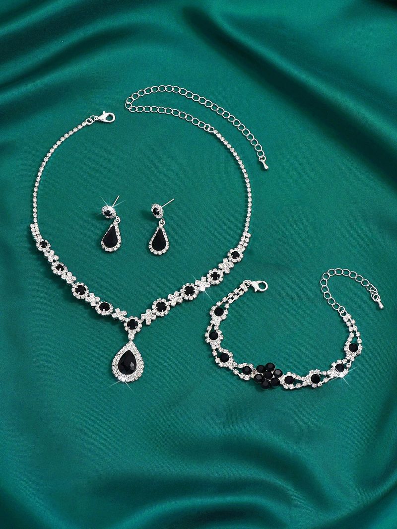 Set di gioielli da donna, borsa a mano, borsa da sera, tracolla, borsa a catena con collana, orecchini e bracciale_voghion.com