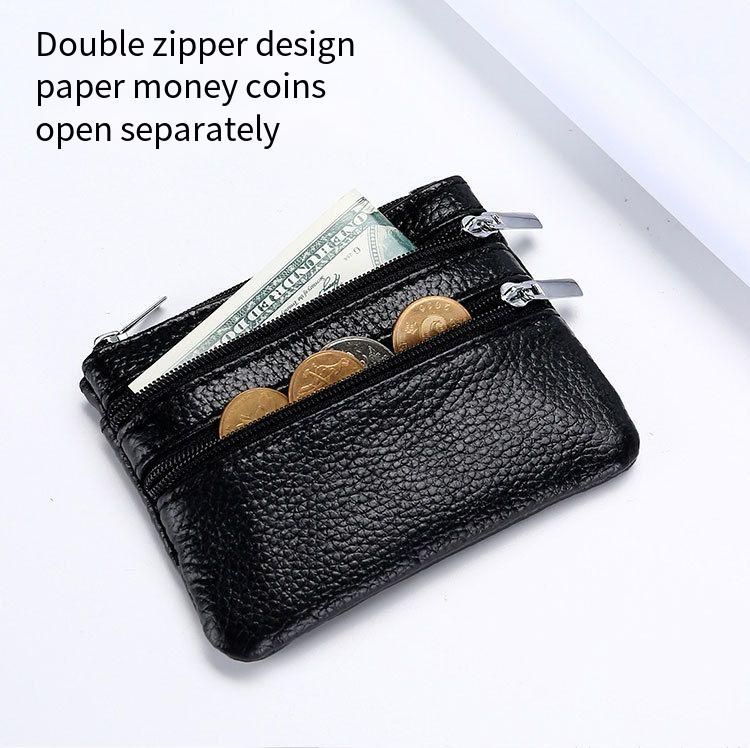 Beliebte Leder-Geldbörse für Damen, Haushalts-Reißverschluss, Schlüsseltasche, multifunktionale Kartentasche, Münzgeldbörse_voghion.com