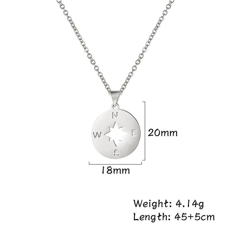 2025 New Arrivals Dreamtime, men's and women's hollow stainless steel accessories, hip-hop style jewelry, necklace pendant with compass,_voghion.com