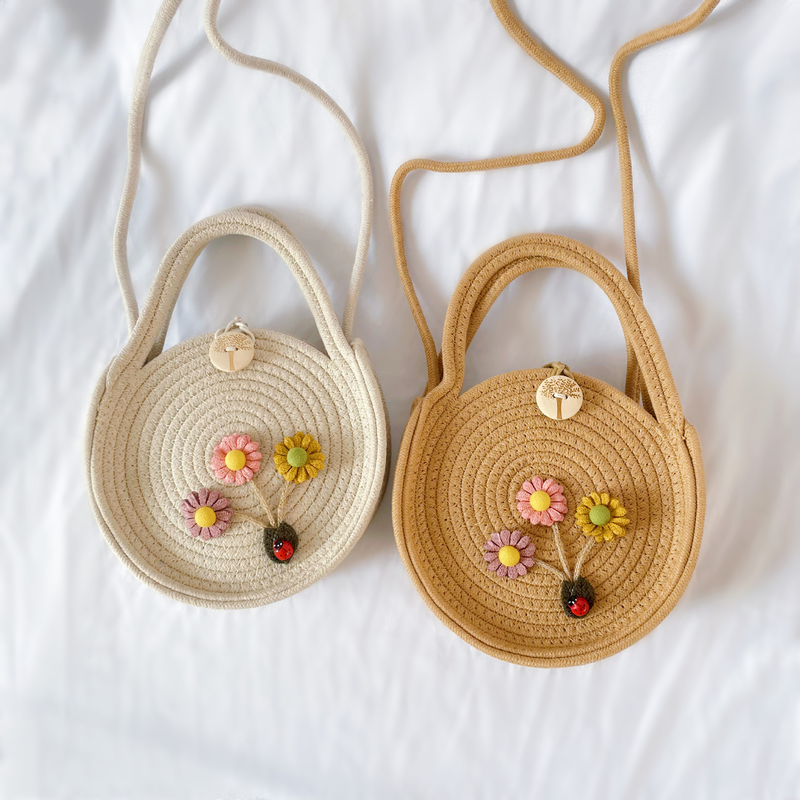 Handwoven Round Straw Bag - Vintage Boho Crossbody Purse For Women (Casual & Beach)_voghion.com