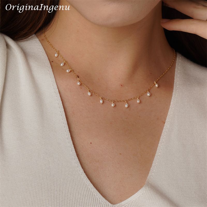 Fashion 14K Filled Natural Necklace Gold Choker Handmade Pendants Collier Femme Kolye Collares Boho Pearl Jewelry for Women_voghion.com