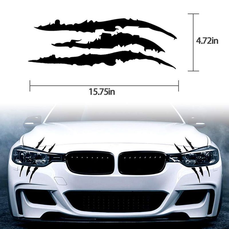 Ghost Car Scheinwerfer Dekoration Klaue Haube Lampe Augenbraue Aufkleber_voghion.com