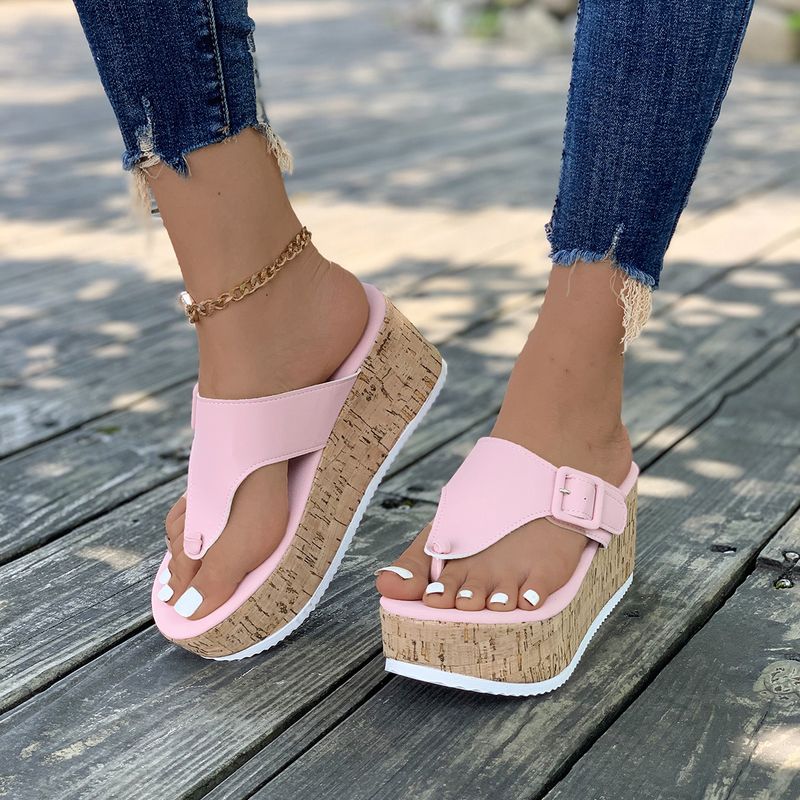 Frauen schuhe neue sommer dicken sohlen frauen schuhe keil ferse frauen schnalle sandalen_voghion.com