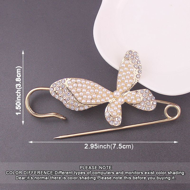 Rhinestone Pearl Simple 7.5cm Large Brooch Cardigan Scarf Decoration Women's Suit Accessory_voghion.com
