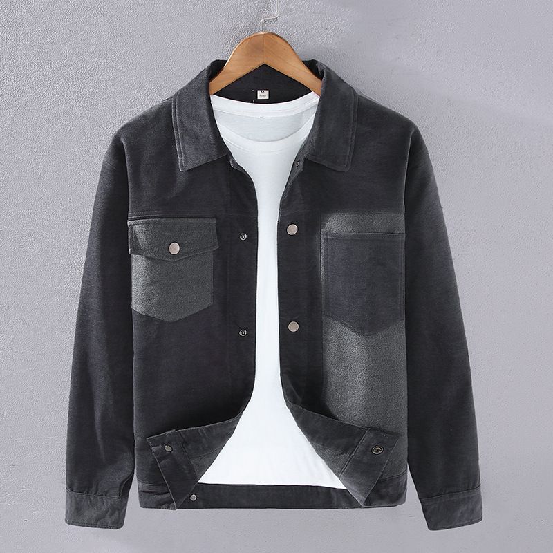 Giacca in velluto a coste da uomo, autunno, risvolto, a righe, casual, da lavoro, giacca alla moda da uomo, capospalla_voghion.com
