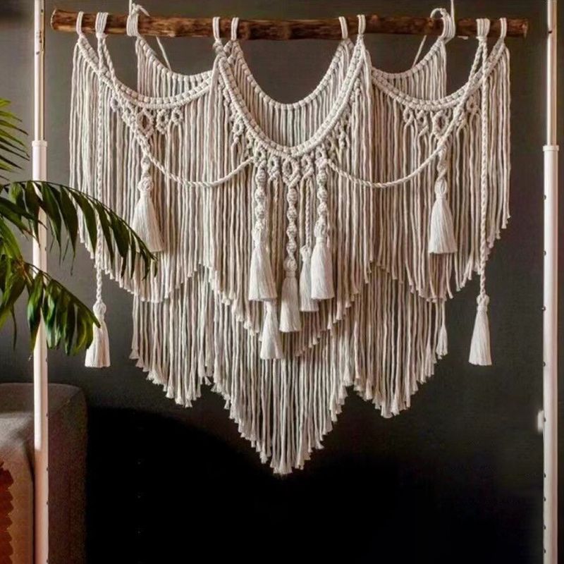 Nordic woven tapestry Bedroom decorations Wall wall decorations Wall decorations Tassel tapestry_voghion.com