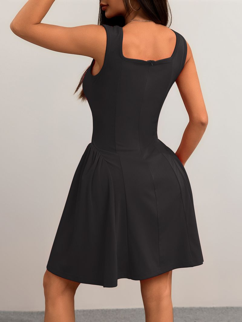 Roupas femininas verão 2025 novo vestido slim fit com costas nuas sem mangas colete e saia camisola_voghion.com