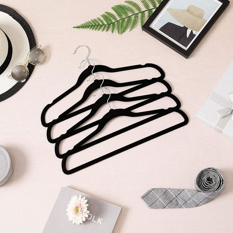 Magic Anti-Wrinkle Adult Plastic Flocked Multi-Functional Non-Slip Hangers_voghion.com