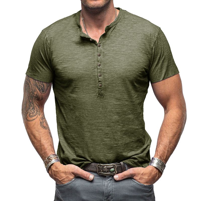 Maglietta Henley in bambù a maniche lunghe, da uomo, estiva, da esterno, 2025d_voghion.com