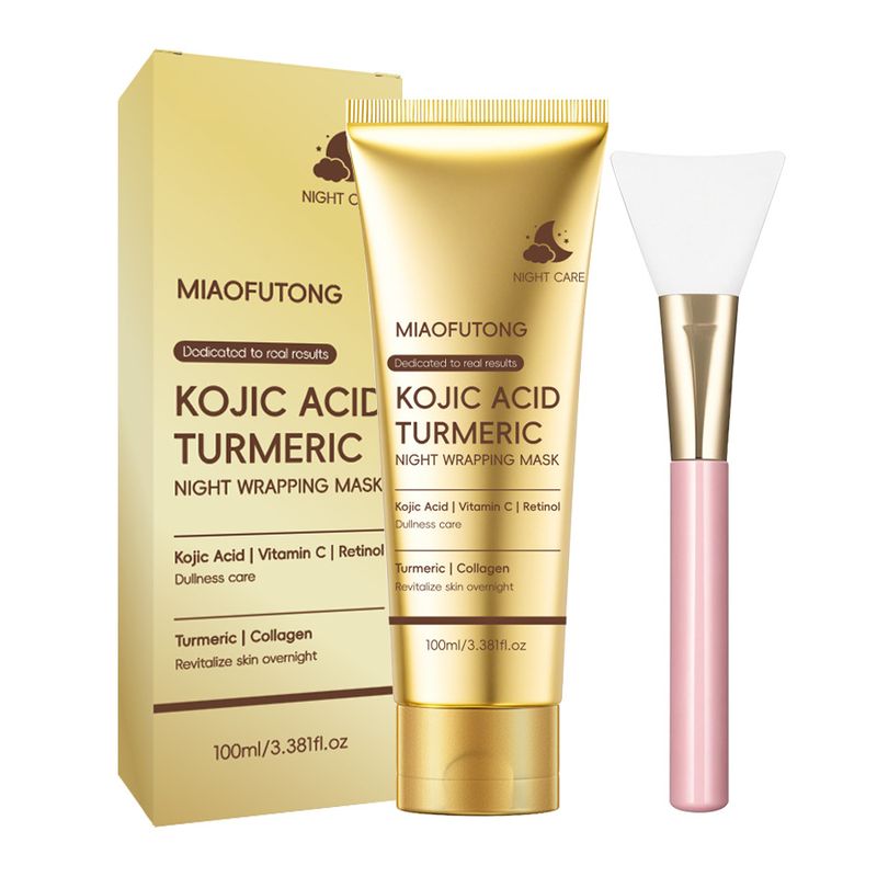 Maschera avvolgente notturna all'acido cogico e curcuma, la più venduta, per la pulizia, il ringiovanimento e l'illuminazione della pelle._voghion.com
