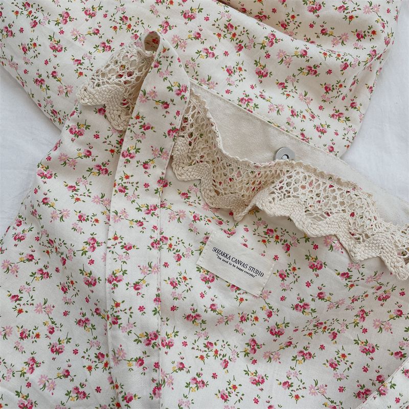 Zomerse splicing bloementas, dames casual onderarm tas, schoudertas voor woon-werkverkeer, canvas tas_voghion.com