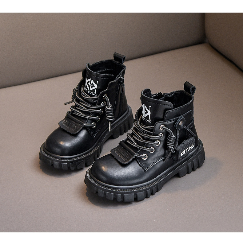 Martin 2023 Herbst/Winter Neue kinder Casual Mode Baby Weichen Boden Plüsch Jungen Gelb Stiefel_voghion.com