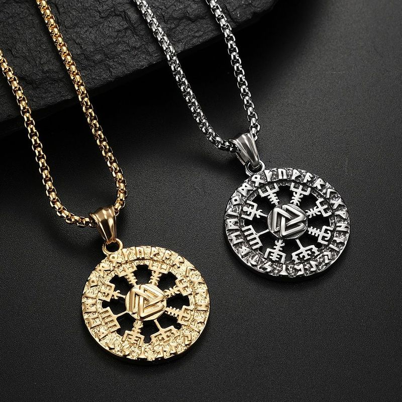 Ciondolo runico sovrapposto a triangolo personalizzato da uomo, vichingo nordico, accessori come lettera circolare in nylon_voghion.com