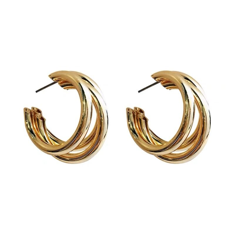 Orecchini in argento con ago esagerato e geometrico per donna, eleganti e leggeri, in metallo di alta qualità, di lusso e alla moda._voghion.com