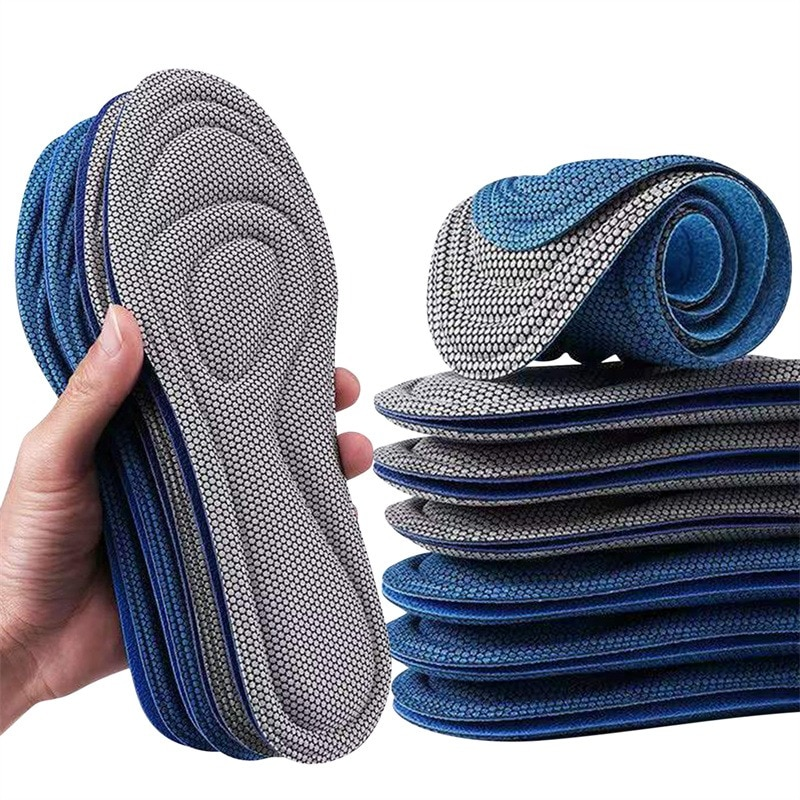 Plantillas de espuma viscoelástica para hombre y mujer, plantilla deportiva de masaje Nano antibacteriano para pies, cuidado ortopédico, 1 par_voghion.com