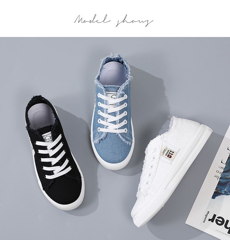 Autumn New Canvas Small White Student Flat Bottom Sports Board Shoes, Fashionable and Versatile Soft Sole Large Size_voghion.com