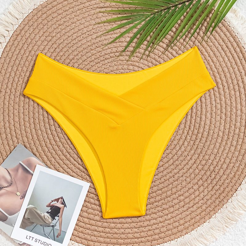 Costume da bagno da donna a vita alta, in tessuto morbido con motivo a croce a righe verticali, per spiaggia, vacanze, piscina e feste_voghion.com